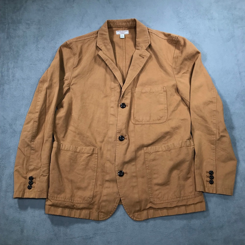 Wallace & Barnes Duck Canvas Chore Blazer Jacket Tan Brown Mens 42R